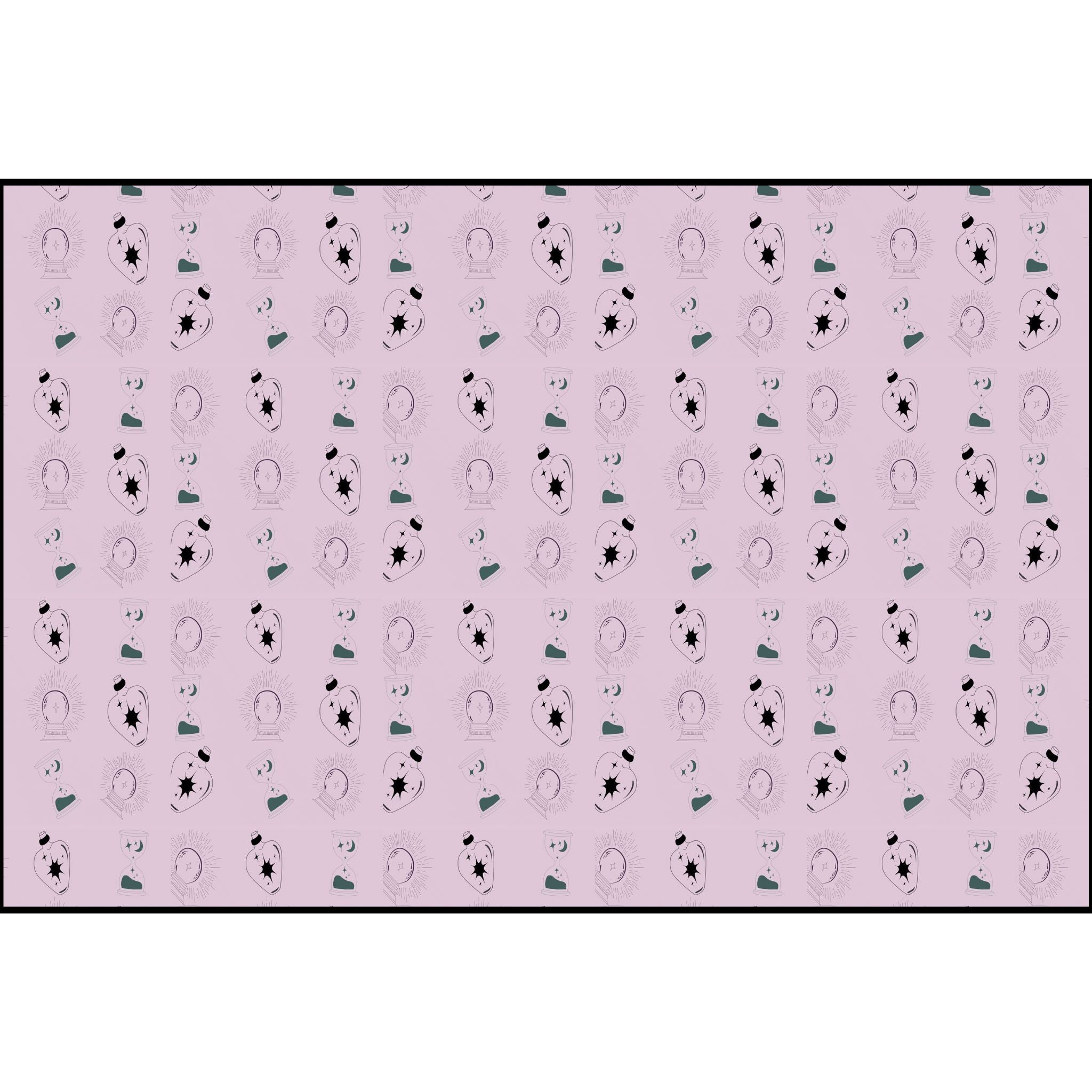 Whimsical Gothic Purple Pattern Fabric image 0