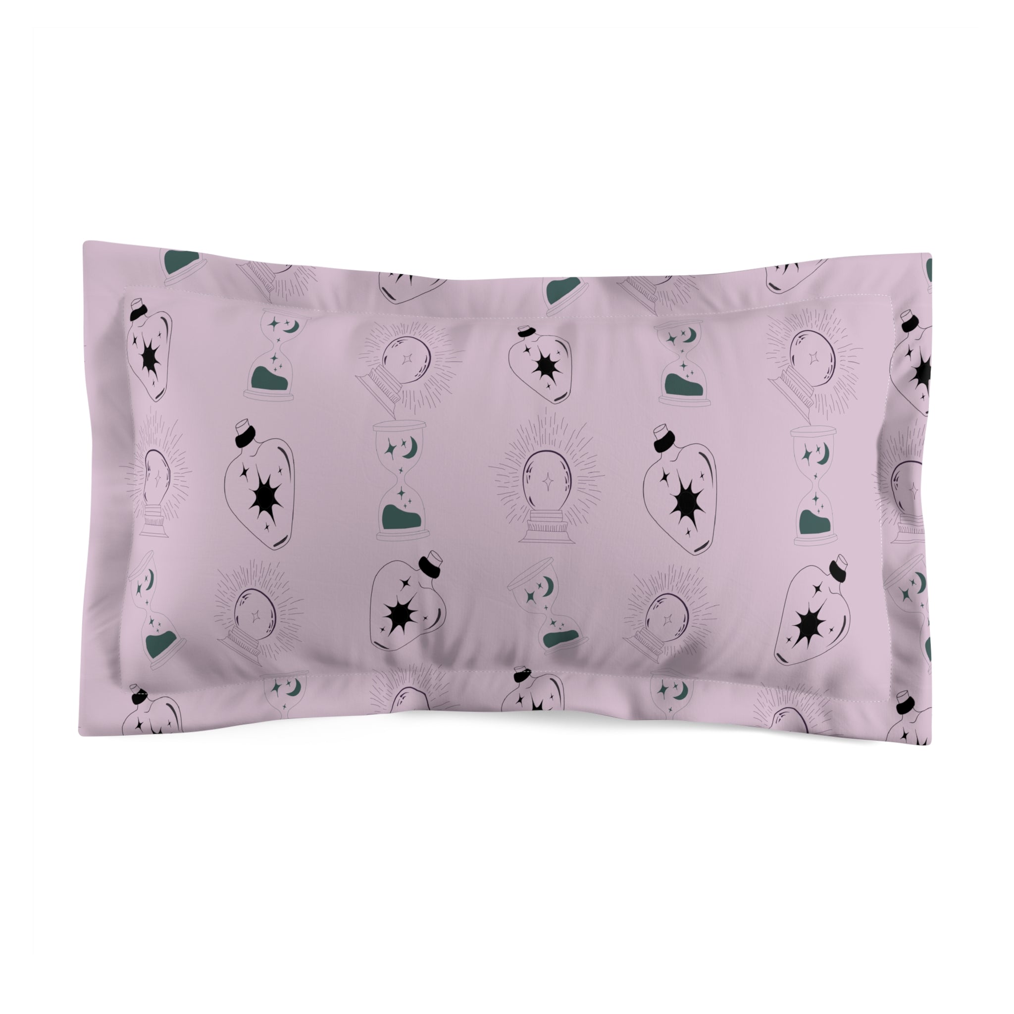 Gothic Whimsy Purple Illustration Microfiber Pillow Sham | Halloween Accent image 0