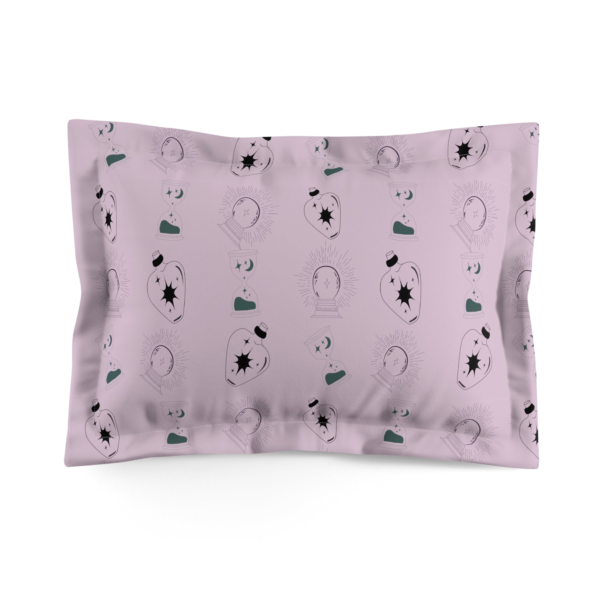 Gothic Whimsy Purple Illustration Microfiber Pillow Sham | Halloween Accent image 1