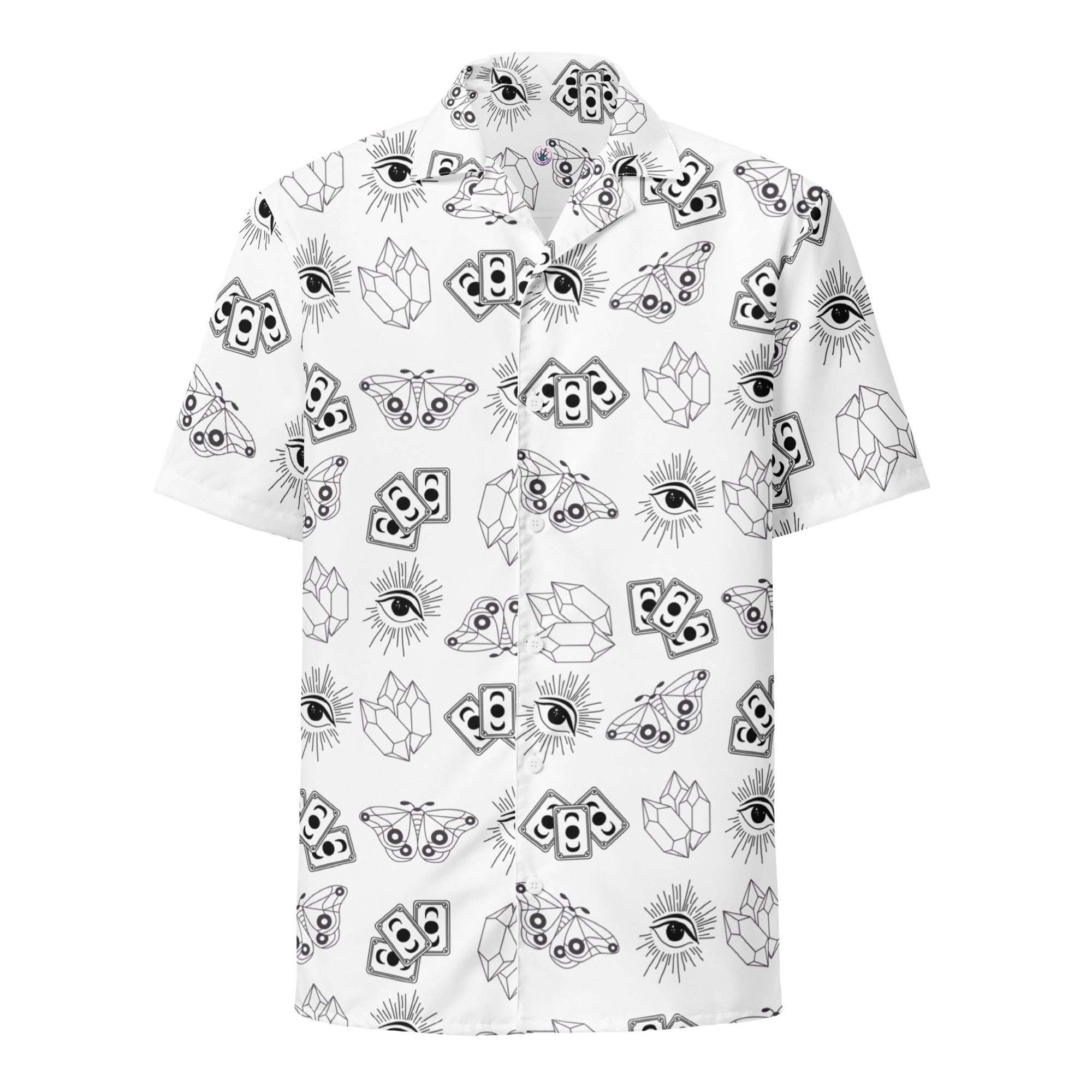 Black and White Whimsigoth Unisex button shirt image 7